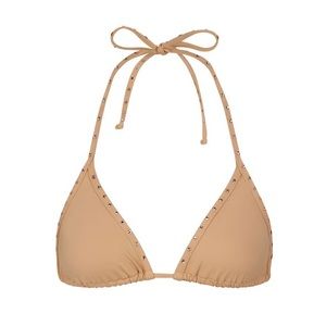 SKIMS Rhinestone Swim Triangle Bikini Top in Ochre